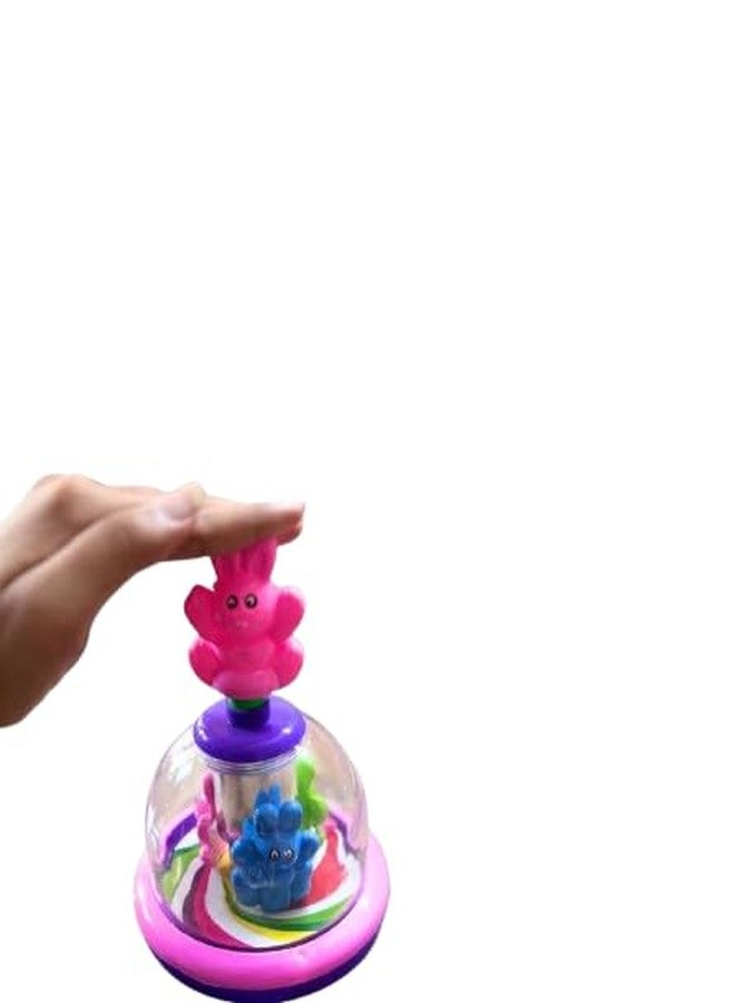 Asian Henry Spinner Educational Toy, Kids Push Button Animal Dome, Colourful Interactive Spinning Game - Image 1